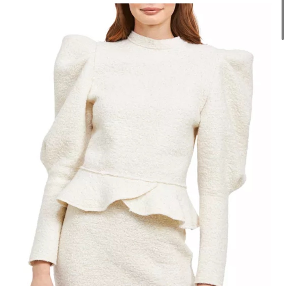 En Saison Cream Textured Top